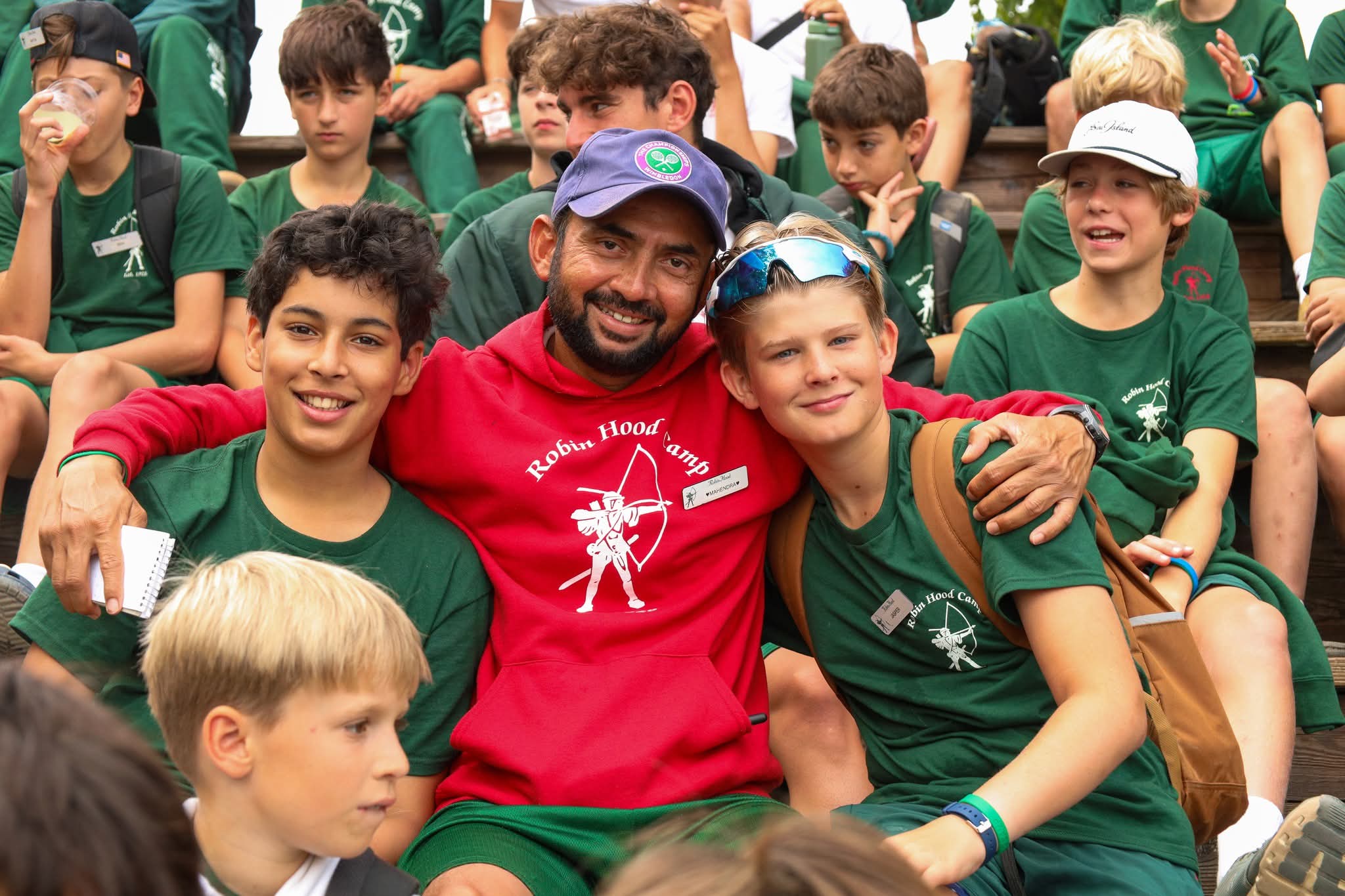 Campers and their coach at Robin Hood Summer Camp